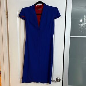 Alexander McQueen Royal Blue Midi Dress